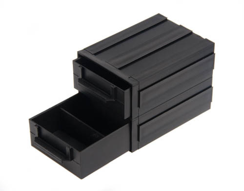 Hộp ngăn kéo thành phần IC ESD chống tĩnh điện bằng nhựa màu đen