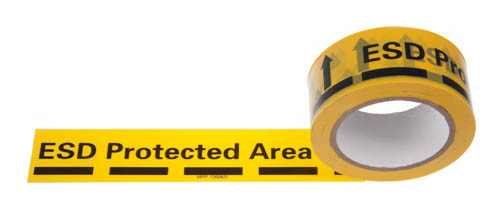 ESD PVC / PE băng cảnh báo dính chống tĩnh với màu vàng và sơn đen