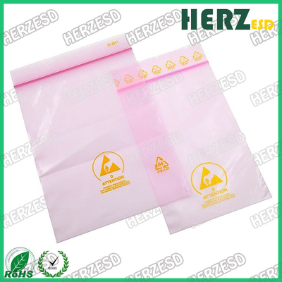 Chất liệu màng PE Túi che chắn ESD, Túi nhựa màu hồng Độ dày 0,075mm
