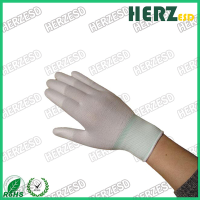 13 Thước đo Găng tay nylon ESD Găng tay an toàn Esd Lòng bàn tay nylon tráng PU