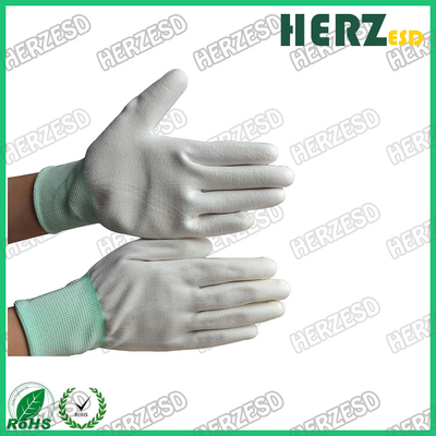 13 Thước đo Găng tay nylon ESD Găng tay an toàn Esd Lòng bàn tay nylon tráng PU
