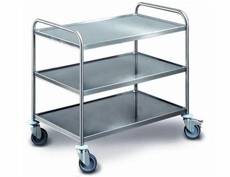 Chất lượng cao 4 bánh thép không gỉ PCB chống tĩnh / SMT Lưu trữ 3 lớp ESD Wire Shelf Trolley Cart