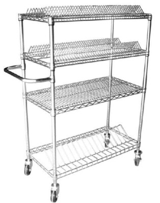 Carbon Steel ESD SMT SMD PCB Reel Storage Trolley Metal Shelf Chrome Wire Rack Rack Trolley