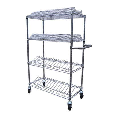 ESD Rack 4 Wire Shelves Chrome Shelf Trucks Chrom chống tĩnh Plates Wire Trolley