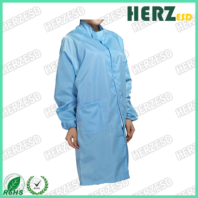 Phòng vệ sinh phòng thí nghiệm chống tĩnh áo khoác trắng hoặc xanh có thể giặt ESD Smock Clothing Polyester cho phòng thí nghiệm hoặc quần áo phòng vệ sinh