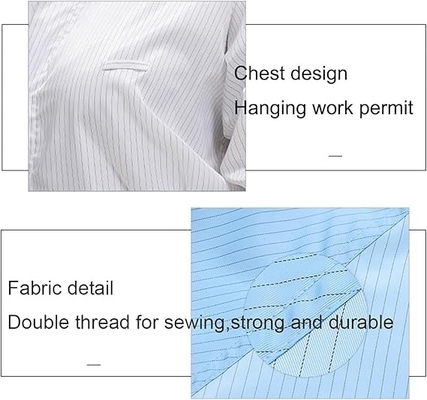 Phòng sạch ESD Áo cho phòng thí nghiệm chống tĩnh mạch Áo cho phòng thí nghiệm