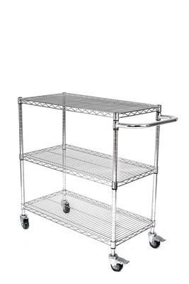 Thép không gỉ tùy chỉnh ESD Wire Shelf Trolley Cart Mesh Storage Antistatic Wire Trolley
