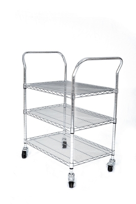 Thép không gỉ tùy chỉnh ESD Wire Shelf Trolley Cart Mesh Storage Antistatic Wire Trolley