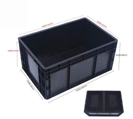 600 * 400mm hộp nhựa ESD hộp lưu trữ ESD hộp dẫn điện cho các bộ phận điện tử