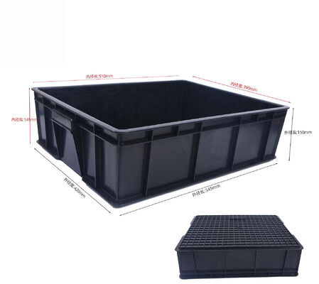 Thùng chứa xếp chồng ESD bằng nhựa dẫn điện chống tĩnh điện
