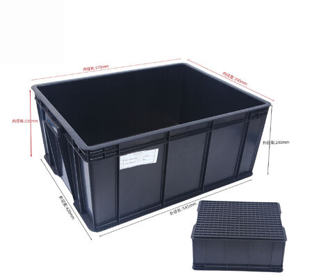 Thùng chứa xếp chồng ESD bằng nhựa dẫn điện chống tĩnh điện