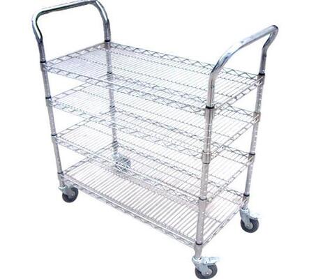 4 Lớp Công nghiệp Chrome Wire Basket ESD Shelf Trolley Với 4 Inch Caster Với phanh