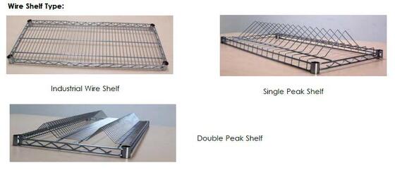 4 Lớp Công nghiệp Chrome Wire Basket ESD Shelf Trolley Với 4 Inch Caster Với phanh