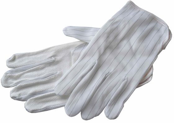 Chi phí thấp phòng sạch Điện tử An toàn công nghiệp Lint miễn phí trắng Anti-Static Strip Polyester ESD Gloves Công việc