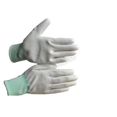 ESD Găng tay dẫn điện Polyester Găng tay chống tĩnh Công việc chống trượt Carbon PU Tip Palm Fit