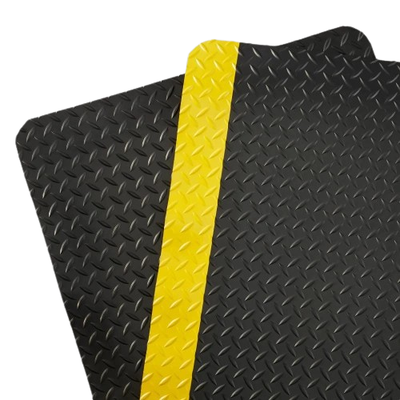Custom ESD industrial anti-fatigue mat with yellow safety borders