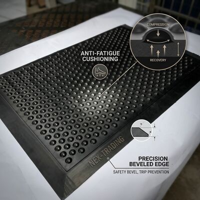 ESD chống mệt mỏi cao su nệm bong bóng trên cùng màu đen tĩnh phân tán sàn nệm cho các trạm lắp ráp điện tử