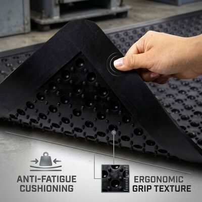 Heavy Duty thương mại chống mệt mỏi cao su sàn thảm Beveled Edge Non Slip Bubble Top Nhà bếp sử dụng