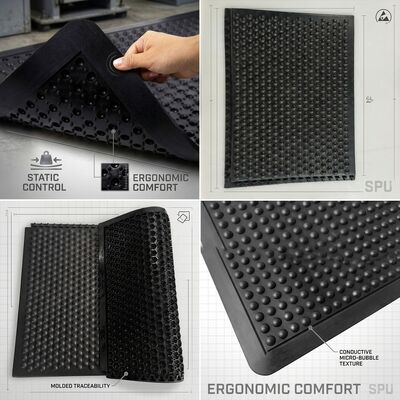 Solvent-Free Wear-Resistant SPU PU ESD Cleanroom Flooring Mat for Gowning Rooms