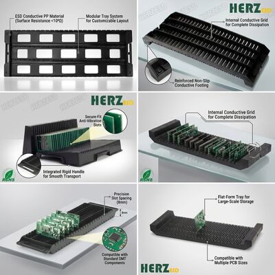 Space-Saving ESD Circulation PCB Storage Rack for SMT Workshop Board Trolley