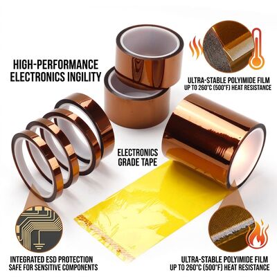 Dây băng Kapton Polyimide nhiệt độ cao chống tĩnh cho cách nhiệt bảng an toàn ESD