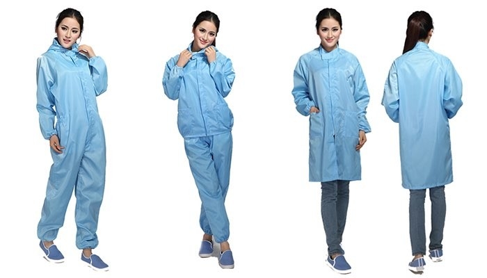 ESD Cleanroom Smock Jumpsuit Uniform Workwear Labcoat Bảo vệ áo khoác chống tĩnh Lab Coats ESD Suit Work Clothes