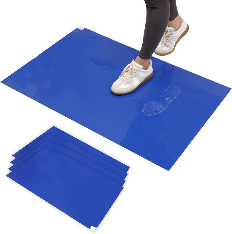 Ống dán Ống dán 30 tấm / gói Blue Cleanroom Floor Mats Remove Dirt For Laboratory Hospital Shoes