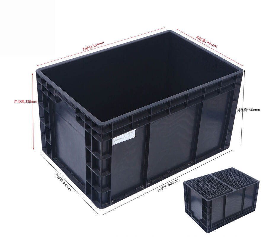Industrial 600×400×340mm Antistatic ESD Plastic Bin Turnover Box Injection Molded Storage Container