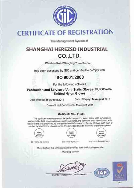 Trung Quốc Shanghai Herzesd Industrial Co., Ltd Chứng chỉ